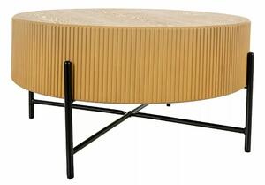 Măsuță cafea TUCA, stejar/negru mat, furnir/metal/MDF, 80x80x40 cm