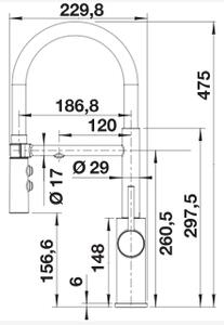 Blanco Catris-S baterie pentru filtru apă pe picior oţel inoxidabil-negru 526706