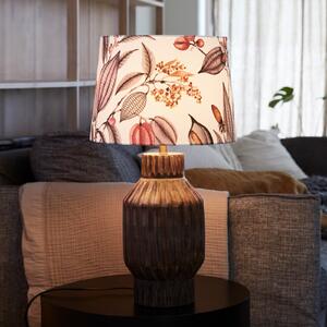 PR Home Turi lampă masă Ø 35cm maro/powder pink, Lemn, Camera de zi / sufragerie, Lemn