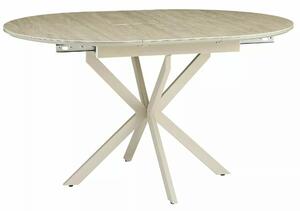 Masă extensibilă GASTON, bej/cașmir, ceramică/metal/MDF, 100–135x100x7