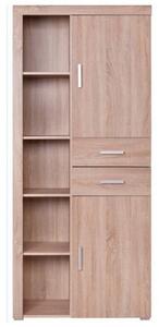 Dulap DAMIS, sonoma stejar, cu 2 usi si 2 sertare, 90x35x203 cm