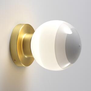 MARSET aplică de perete LED Dipping Light A2, alb/auriu, reglabil, Gri, Camera de zi / sufragerie, Metal, Design, glob