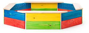 Ladă de nisip din lemn Woody, colorat, 130x 130 x 26 cm