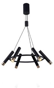 Searchlight Lampă suspendată Elegance, 6 becuri, negru, reglabil, Negru, Bucătărie, Metal, Modern