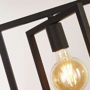 Searchlight Lampă suspendată Squares 4 becuri, negru, reglabil, Negru, Camera de zi / sufragerie, Metal, Modern