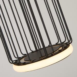 Searchlight Lampă suspendată LED Cage 1 bec, negru, reglabil, Negru, Camera de zi / sufragerie, Metal, Modern