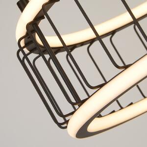 Searchlight Suspensie cu LED Cage Ø 38cm, reglabil, Negru, Camera de zi / sufragerie, Metal, Modern