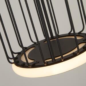 Searchlight Lampă suspendată LED Cage 3 bec, negru, reglabil, Negru, Camera de zi / sufragerie, Metal, Modern