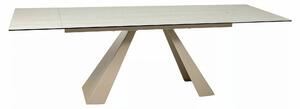 Masă extensibilă SALVADORE, bej mat/cașmir, sticlă securizată/ceramică