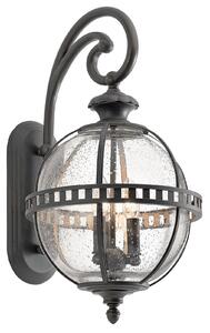 KICHLER Aplică de exterior Halleron, Ø 30.5cm, londonderry, reglabil, Gri, Metal, Antichitate, Felinar