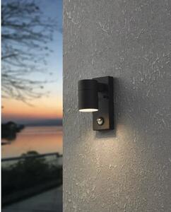 Aplică cu LED integrat Riga 2,8W 240 lumeni, senzor de mișcare, pentru exterior IP44, negru mat