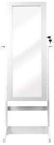 Cutie de bijuterii albă cu oglindă 119,5 x 35 x 8,7 cm