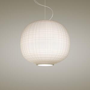 Foscarini Tartan LED cu suspensie, alb, reglabil, Alb, Camera de zi / sufragerie, Sticlă, Design