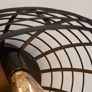 Searchlight Plafonieră Cage II cu 3 becuri, în design cușcă, reglabil, Negru, Camera de zi / sufragerie, Metal, Scandinavă