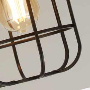 Searchlight Plafonieră Cage II cu design tip cușcă, reglabil, Lemn, Camera de zi / sufragerie, Lemn, Scandinavă