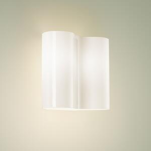 Foscarini Double aplică de perete din sticlă, alb, reglabil, Alb, Camera de zi / sufragerie, Sticlă, Design