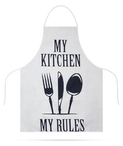Sort de bucatarie - 68 x 52 cm - My kitchen, My rules! (alb)