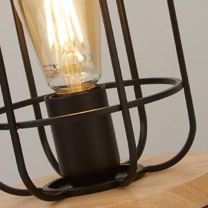 Searchlight Lampa de masă Cage II cu abajur tip cușcă, Lemn, Camera de zi / sufragerie, Lemn, Scandinavă