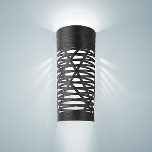 Foscarini Tress grande aplică de perete, negru, reglabil, Negru, Camera de zi / sufragerie, Sticlă, Design