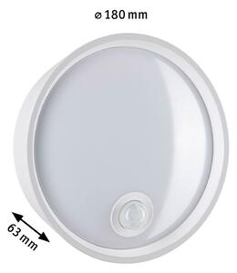 Paulmann Platomo LED lumina de perete în aer liber senzor alb, Alb, Plastic