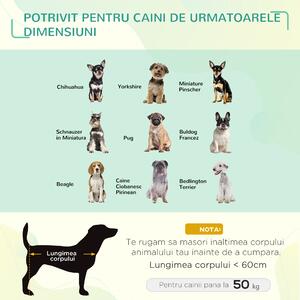 Pat Confortabil pentru Câinișori PawHut, Design Modern, Albastru și Negru, 76x61x18cm | Aosom Romania