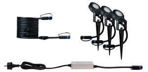 Paulmann Plug & Shine Sting Spot 2200K 3x set de bază, reglabil, Negru, Metal, Modern