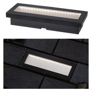 Paulmann Domenic LED cu LED-uri, lampă de podea încastrare solară 20x8cm, Negru, Plastic, Modern, Luminile încastrate unghiulare