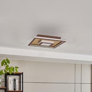 Lindby Pekela Plafonieră cu LED, unghiulară, 40 cm, reglabil, Maro / Rugină, Camera de zi / sufragerie, Metal, Modern