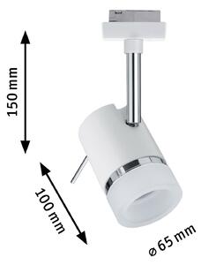 Paulmann URail Pipe spot, alb/crom, reglabil, Alb, Hol, Metal, Modern