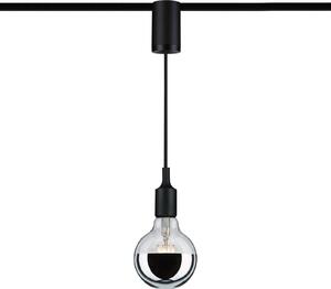 Paulmann URail adaptor suspendat univ. 100W negru, Negru, Camera de zi / sufragerie, Metal