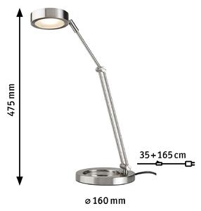 Paulmann Zed lampă de birou LED, fier periat, Metalic, Studiu / Birou, Metal