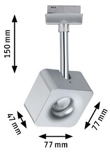 Paulmann URail Cube spot LED dimabil 2.700 K, reglabil, Gri, Camera de zi / sufragerie, Metal, Modern