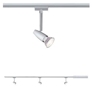 Paulmann URail Barelli set de bază 3 spoturi, crom, reglabil, Gri, Camera de zi / sufragerie, Metal, Modern