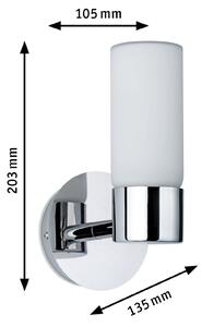 Paulmann Eleon aplică perete IP44 crom/opal 1 bec, reglabil, Metalic, Baie, Metal, Modern