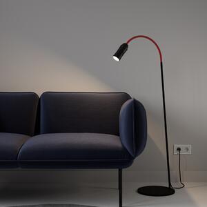 Top Light Neo! Floor lampadar LED dimabil negru/roșu, reglabil, Negru, Camera de zi / sufragerie, Metal, Modern
