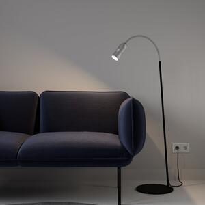 Top Light Neo! Floor lampadar LED dimabil alu/argintiu, reglabil, Negru, Camera de zi / sufragerie, Metal, Modern