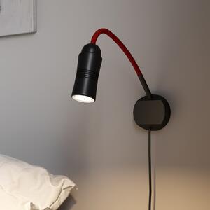Top Light Neo! Flex Hotel II aplică LED, negru/roșu, reglabil, Negru, Camera de zi / sufragerie, Metal, Lumină de lectură