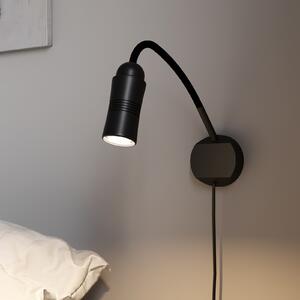 Top Light Neo! Flex Hotel II aplică LED, negru, reglabil, Negru, Camera de zi / sufragerie, Metal, Lumină de lectură