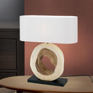 ORION Lampă de masă Nathan cu picior decorativ lemn, Lemn, Camera de zi / sufragerie, Lemn