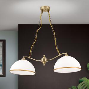 ORION Lampă suspendată Old Lamp suspendare lanț, 2 bec., reglabil, Auriu / Alamă, Camera de zi / sufragerie, Metal, Antichitate