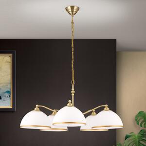 ORION Lampă suspendată Old Lamp suspendare lanț, 5 bec., reglabil, Bronz / Alamă Veche, Camera de zi / sufragerie, Metal, Antichitate