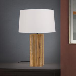 ORION Lampă de masă Dallas cu picior cuboid lemn, Lemn, Camera de zi / sufragerie, Lemn