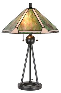 Clayre&Eef Lampă de masă 5LL-6165 stil Tiffany, Ø 50 cm, Verde, Camera de zi / sufragerie, Metal, Tiffany