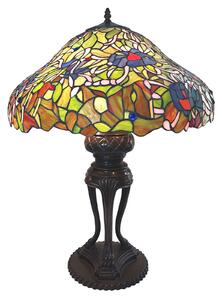 Clayre&Eef Lampă de masă 5LL-6055 Tiffany, albastru-verziu, Multicolor, Camera de zi / sufragerie, Plastic, Tiffany