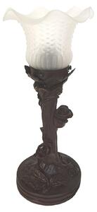 Clayre&Eef Lampă de masă 5LL-6103 în stil Tiffany, Maro / Rugină, Camera de zi / sufragerie, Plastic, Tiffany