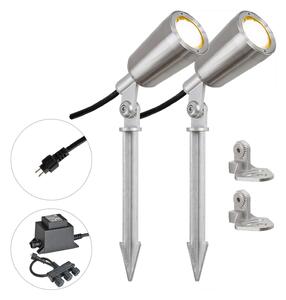 EVN PC6806 spot LED grădină, 12V, 3.000K, set 2buc, Metalic, Metal, Modern