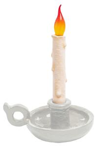 SELETTI Lampă LED de masă Grimm Bugia, lumânare, alb, reglabil, Alb, Camera de zi / sufragerie, Plastic, Design