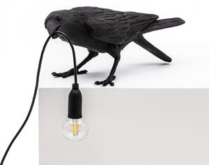 SELETTI Lampă Bird de masă LED jucăușă, neagră, Negru, Camera de zi / sufragerie, Plastic, Design