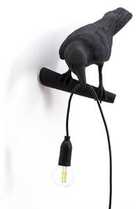 SELETTI Lampă cu păsări decorativă vedere stânga negru, Negru, Camera de zi / sufragerie, Plastic, Design
