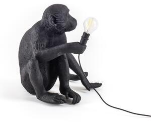 SELETTI Lampă LED de terasă Monkey Lamp așezat negru, Negru, Plastic, Design